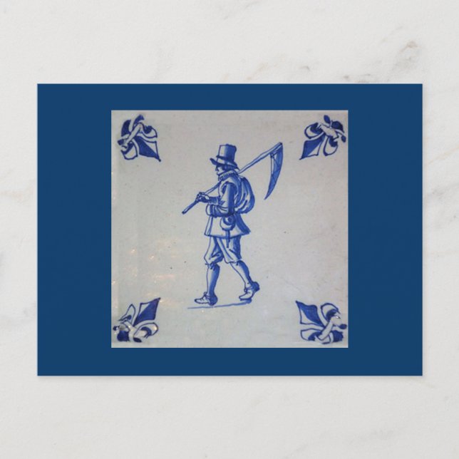 Delft Blue Tile - Template Postcard (Front)