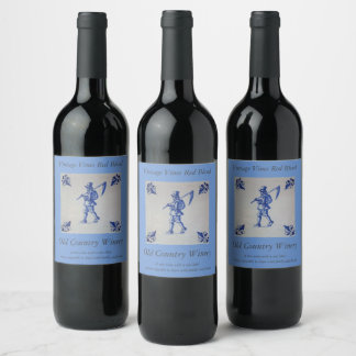 Delft Blue Tile - Template Wine Label