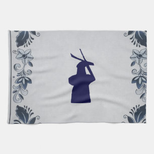 Delft blue tile windmill 'de Roos' in Delft Tea Towel