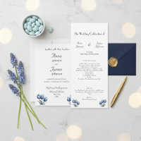 Delft Blue Tulip, custom Wedding Invitation