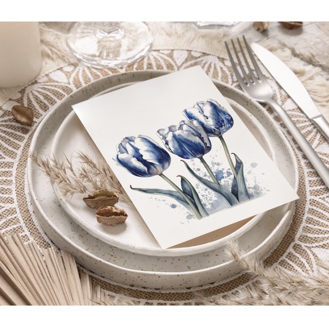 Delft Blue Tulip Rehearsal Dinner Invitation (Creator Uploaded)
