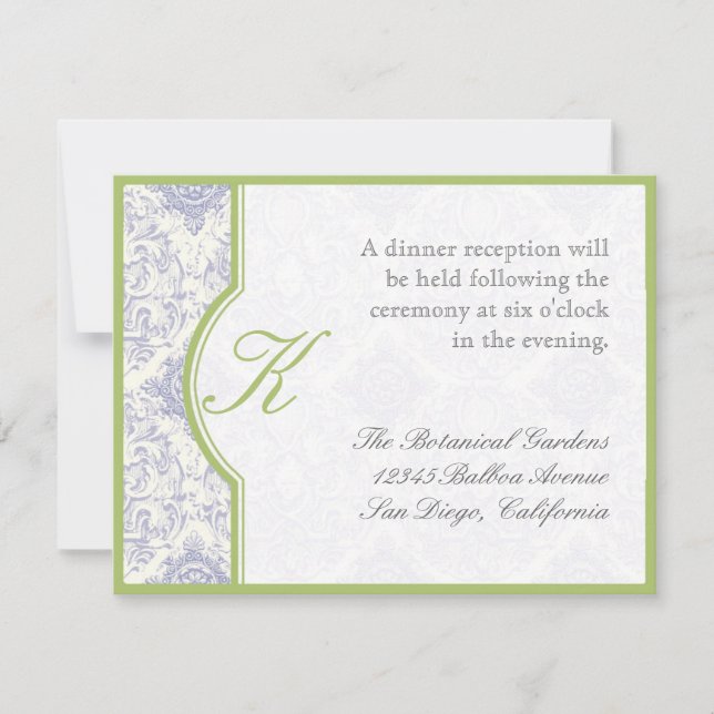 Delft Blue White Toile Quatrefoil - Reception Invitation (Front)
