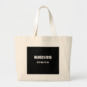 Delft code in white large tote bag