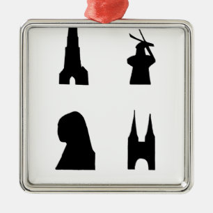 Delft dark silhouette metal tree decoration