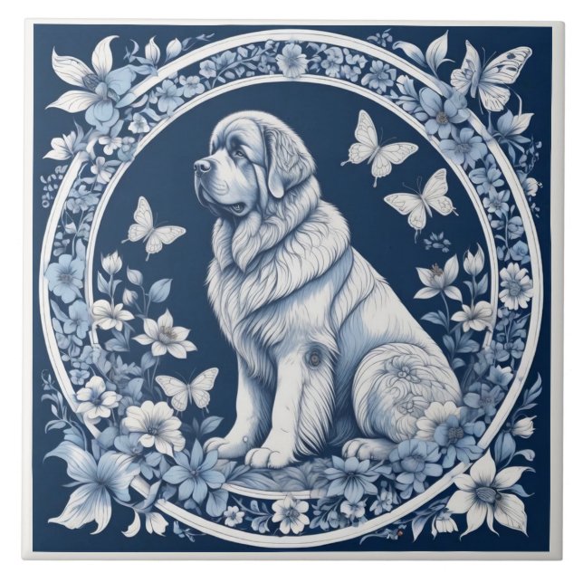 Delft Garden Newfoundland Deep Blue Tile (Front)