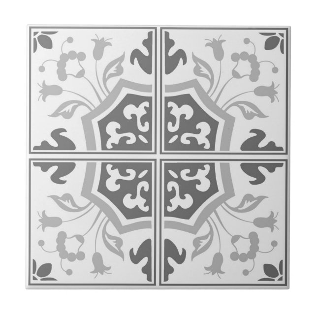Delft grey decorative Ceramic Tile (Front)