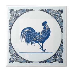 Delft look Rooster, change image, Ceramic Tile