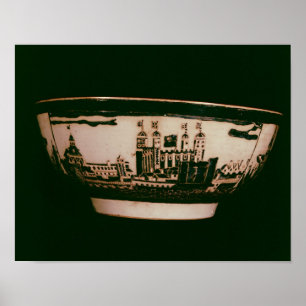 Delft plate with views of the Tower of London Poster