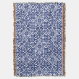 Delft tile ethnic national Dutch pattern Throw Blanket