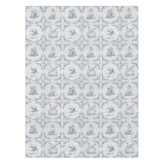 Delft Tile Forest Animals Table Cloth