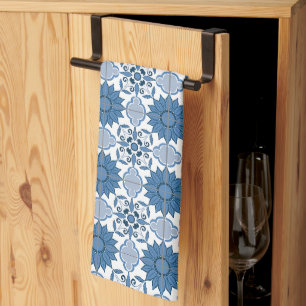 Delft Tile Pattern Tea Towel