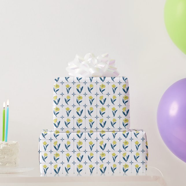 Delft Tile Pattern  Wrapping Paper (Party Gifts)