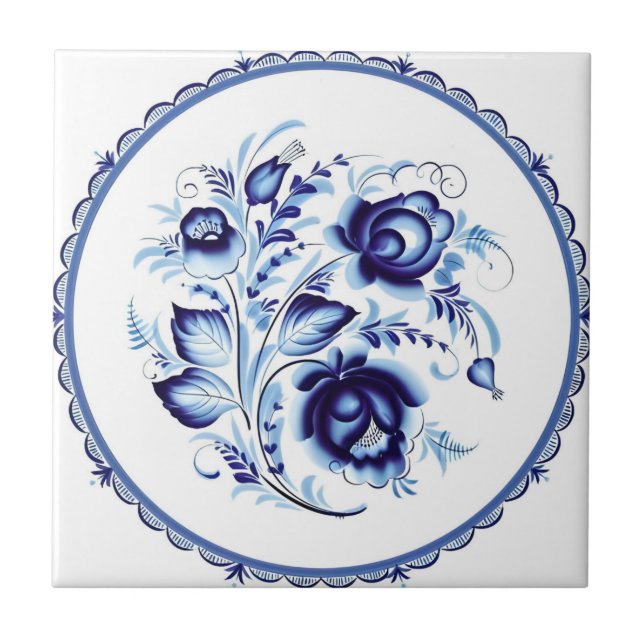 delft tiles reproductions luxury blue flowers (Front)