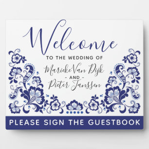 Delfts Blauw   Delft Blue Dutch Wedding Welcome Plaque