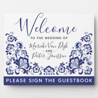 Delfts Blauw | Delft Blue Dutch Wedding Welcome Plaque