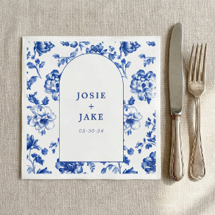 Delftware blue and white arch wedding napkin
