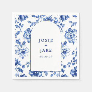 Delftware blue and white arch wedding napkin