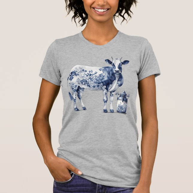 Delftware Cow and Milk Jar T-Shirt (Front)