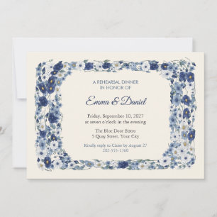 Delftware Nocturne Rehearsal Dinner Invitation