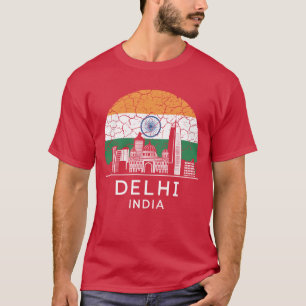 Delhi City India Flag retro T-Shirt