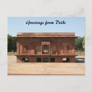 delhi fort square postcard