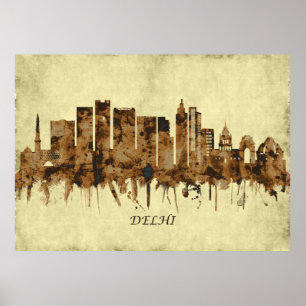 Delhi India Cityscape Poster