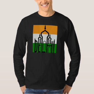 Delhi India Silhouette Taj Mahal Souvenir India Fl T-Shirt
