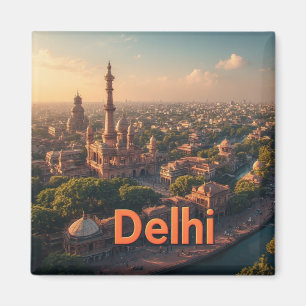 Delhi India Travel Landmark Illustration Magnet