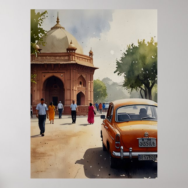 Delhi watercolor art poster (Front)