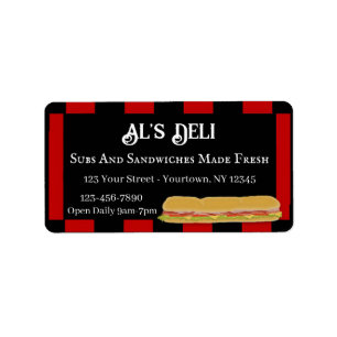Deli Sub Business Label