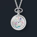 Delicate 3D Pastel Flowers Watch Necklace<br><div class="desc">Introducing our Delicate Pastel Flowers 3D Watch Necklace, a charming fusion of functionality and elegance. This unique necklace features a dainty watch pendant adorned with delicate pastel flowers in a captivating 3D design. Crafted with meticulous attention to detail, the watch pendant serves as both a stylish accessory and a practical...</div>
