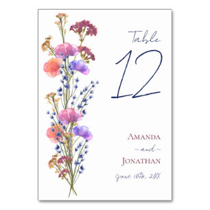 Delicate Acrylic Floral Wedding Table Number