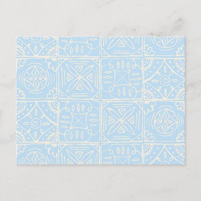 Delicate Amalfi style tile seamless pattern Holiday Postcard (Front)