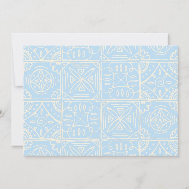 Delicate Amalfi style tile seamless pattern Invitation (Front)