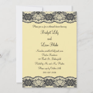 Delicate and Lacy Rehearsal Dinner (yellow) Invitation