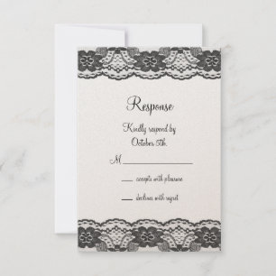 Delicate and Lacy RSVP - champagne Card