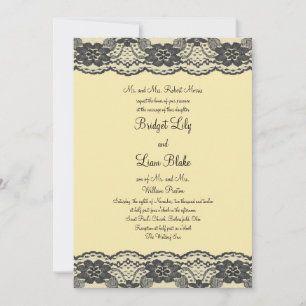 Delicate and Lacy Wedding Invitation (yellow)