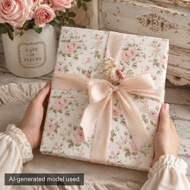 Delicate Antique | Soft Pastel Pink Rose Decoupage Tissue Paper (Creator Uploaded)