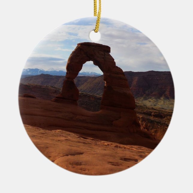 Delicate Arch I at Arches National Park Ceramic Tree Decoration (Front)