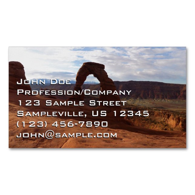 Delicate Arch I at Arches National Park Magnetic Business Card (Front)
