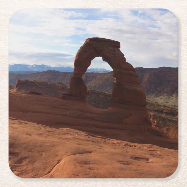 Delicate Arch I at Arches National Park Square Paper Coaster (Front)