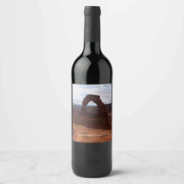 Delicate Arch I at Arches National Park Wine Label (Front)