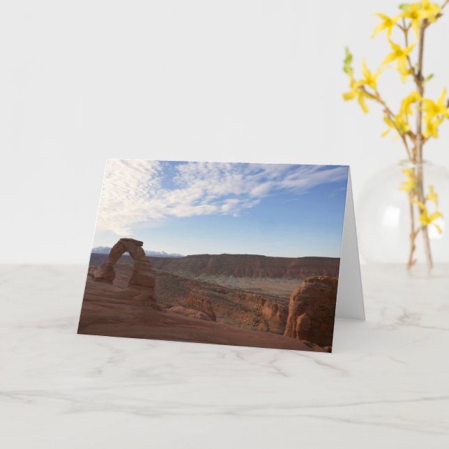 Delicate Arch III at Arches National Park Card (Yellow Flower)