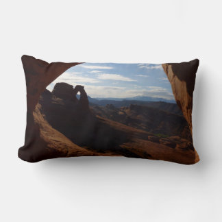 Delicate Arch through Rock Window at Arches Lumbar Cushion