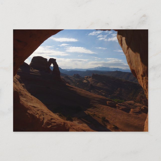 Delicate Arch through Rock Window at Arches Postcard (Front)