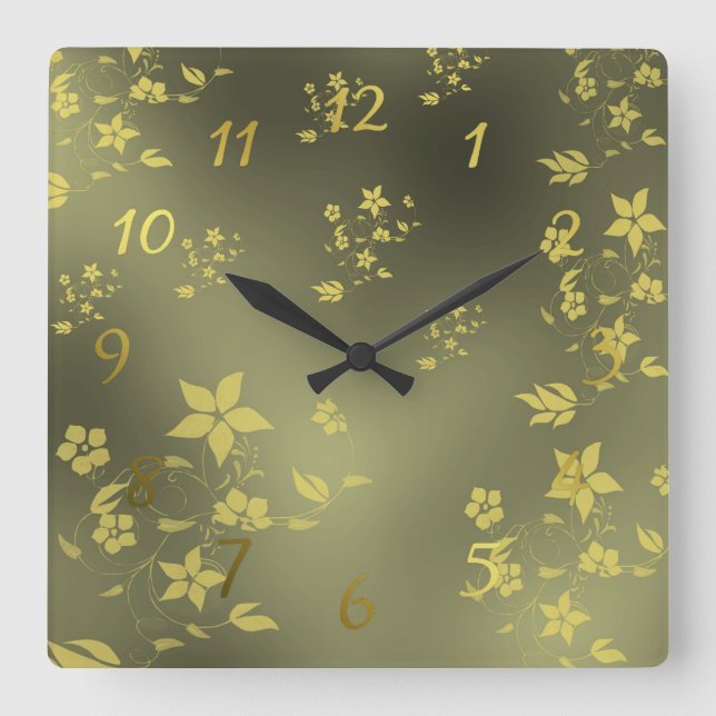 Delicate Asian flowers clock (Front)