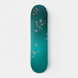 Delicate Asian flowers Skateboard