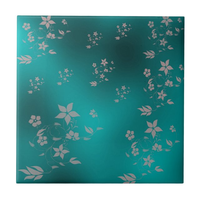 Delicate Asian flowers Tile (Front)