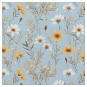 Delicate Australian Wildflowers And Grasses, Fabric