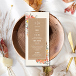Delicate Autumn Foliage Wedding Menu<br><div class="desc">Delicate foliage at top left and bottom right with cardstock inspired background for white text.</div>
